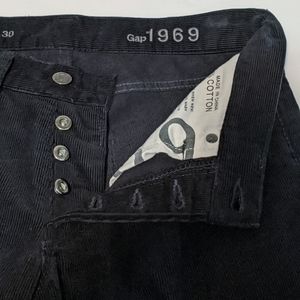 Gap 1969 Skinny Black Corduroy Jeans 28x30